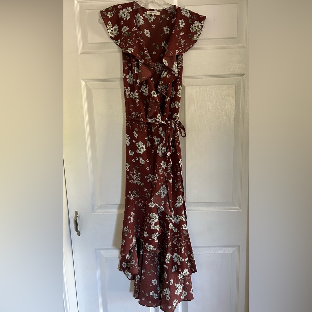 S high-low Max Studio floral wrap dress